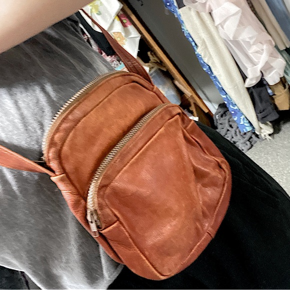 Vintage Branson Bennett Soft Leather Bag Small Medium Purse Zip Up Shoulder flaw - Picture 1 of 15